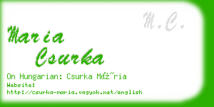 maria csurka business card